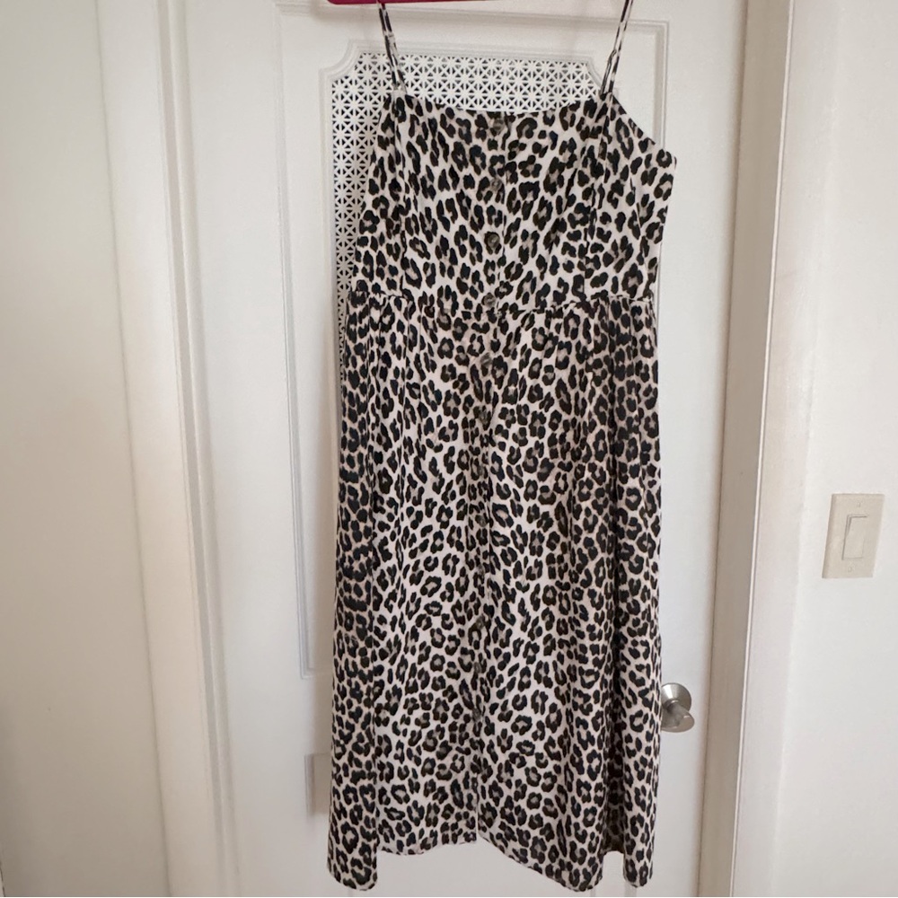 H&M leopard linen midi